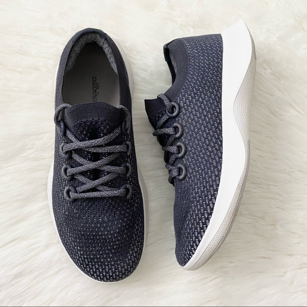 allbirds - women’s tree dasher sneakers running shoes knitted thunder blue